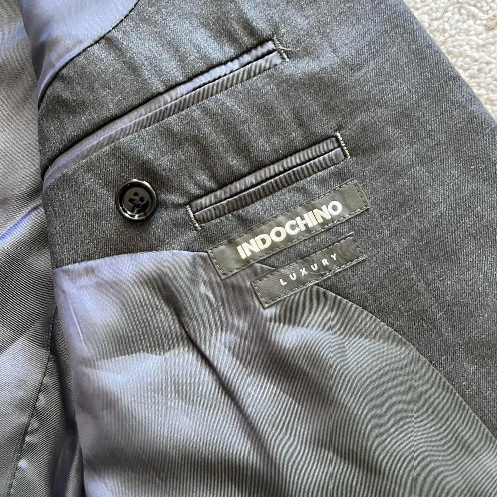 Indochino Luxury Suit Jacket Mens 40 Gray Wool Cashmere Two Button Notch Lapel